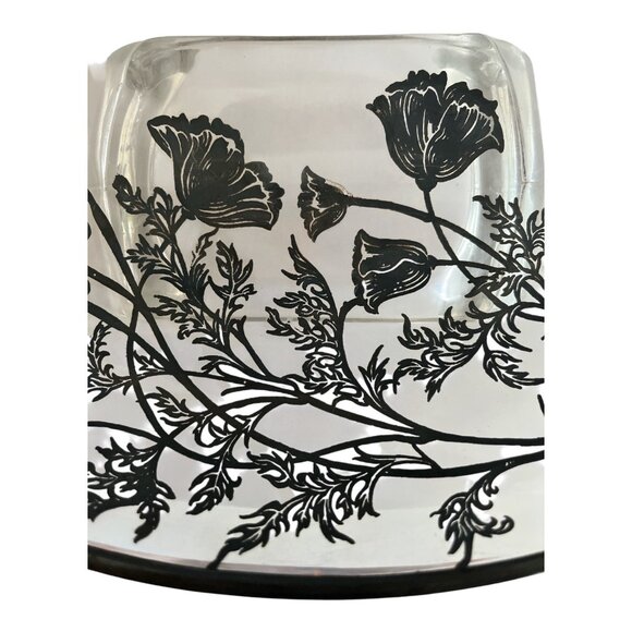 Vintage 1950s Silver Overlay Oval Bowl – Floral Design, Aged Patina, Tiny Flaws - Picture 2 of 8